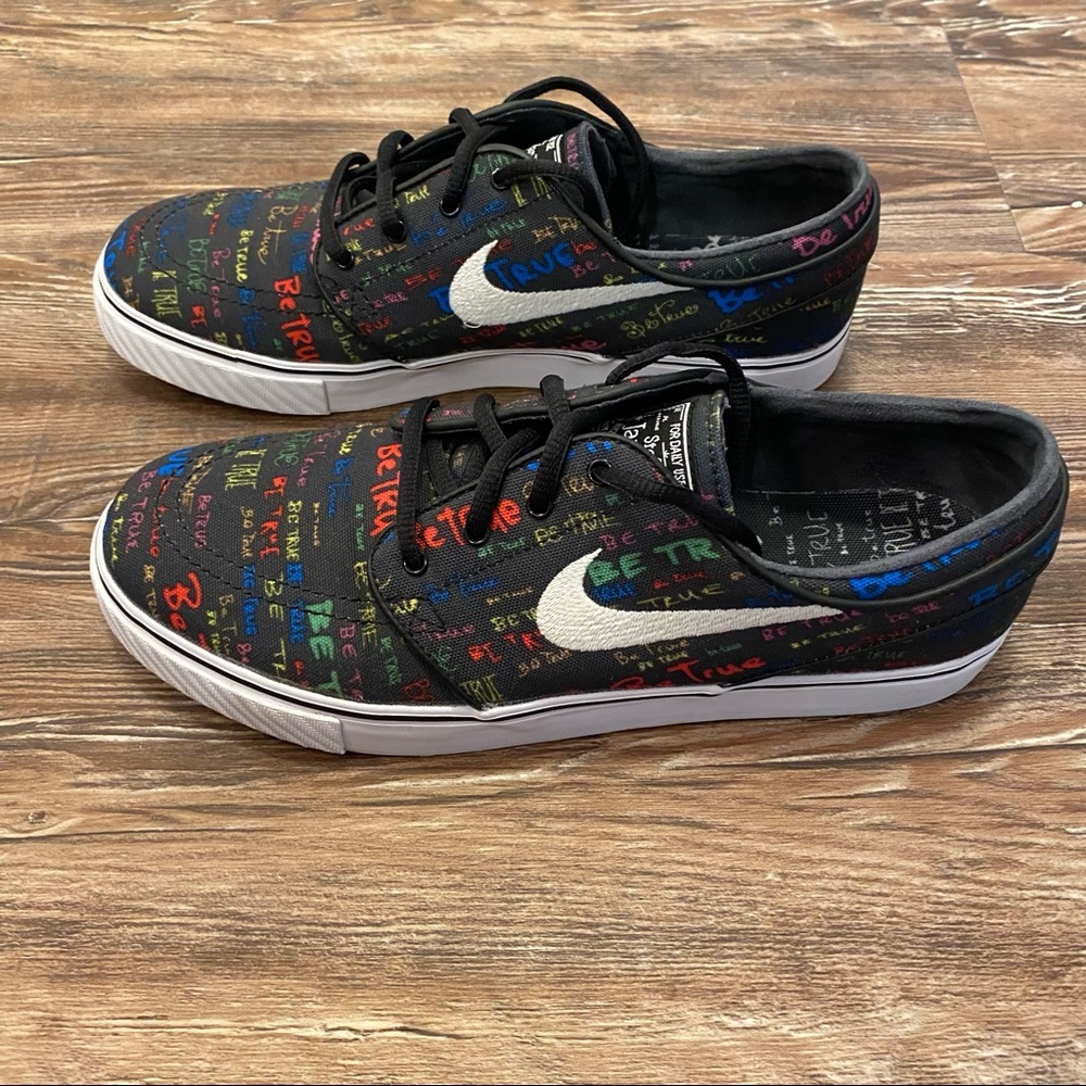 Nike SB Zoom Stefan Janoski Be True Canvas Shoes Sz 8 Skateboard Street Sneakers